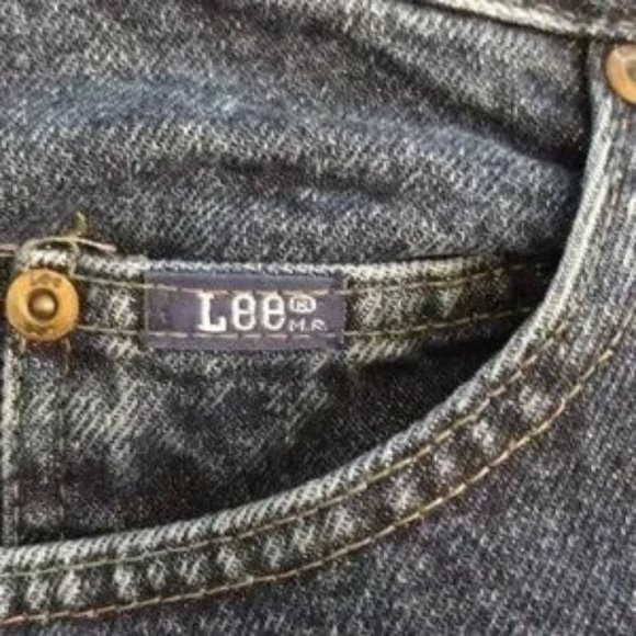 Vintage High Rise Jeans 90s Lee Original Dark Wash Relaxed Tapered 28 x 32 Sz 10 - Picture 11 of 11